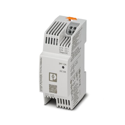 Phoenix Contact Switching Power Supply; STEP3-PS/1AC/24DC/1.3/PT; 24VDC OUT; 1.3A; 85-264VAC/90-350VDC IN; Single Phase; DIN Rail Mount; Plastic; Push-In Connection